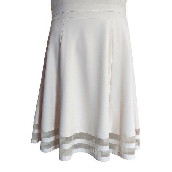 Calvin Klein Ivory Sleeveless Semi-Formal Illusion Mesh Fit & Flare Dress - Picture 5 of 8